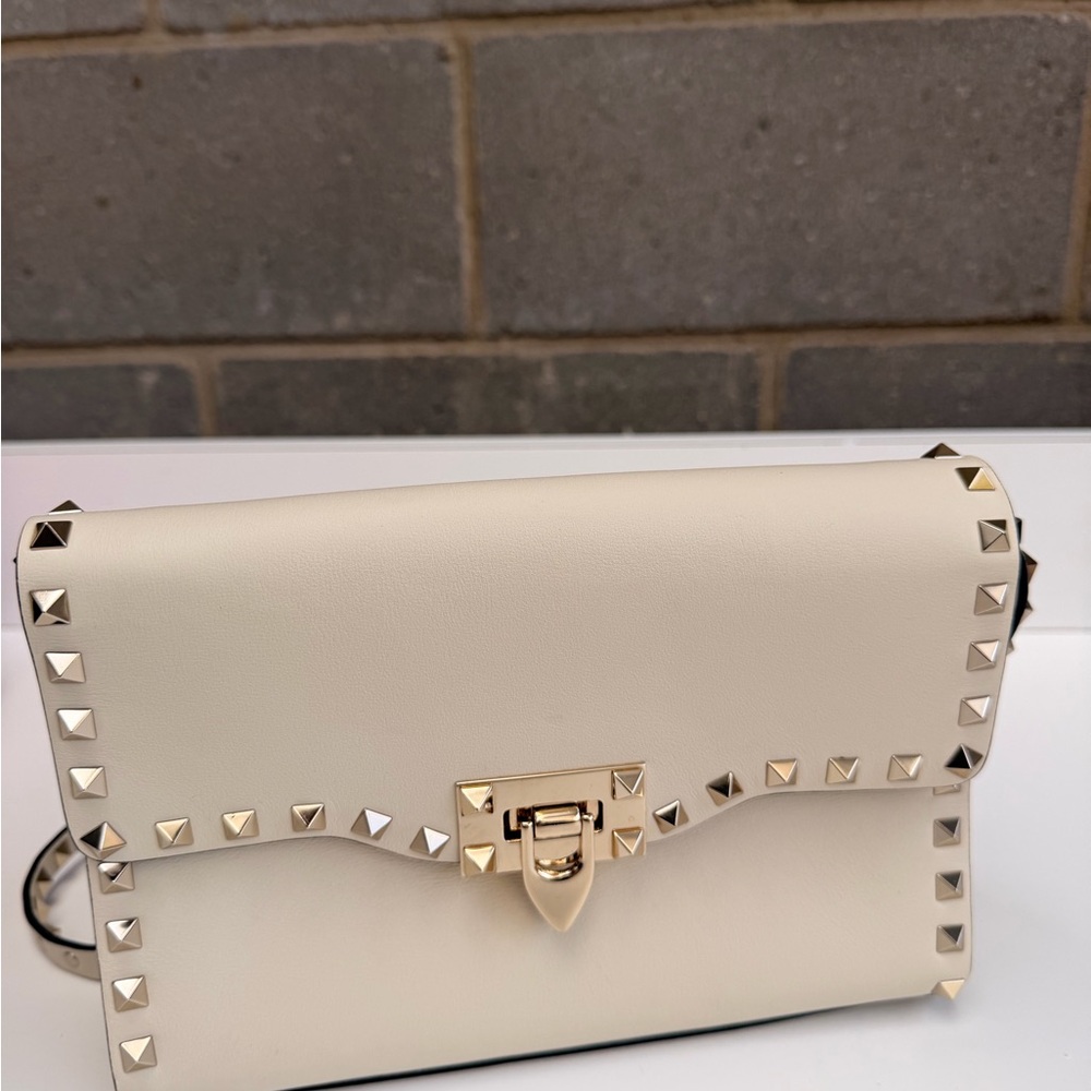 Studded Cream Designer Shoulder Bag